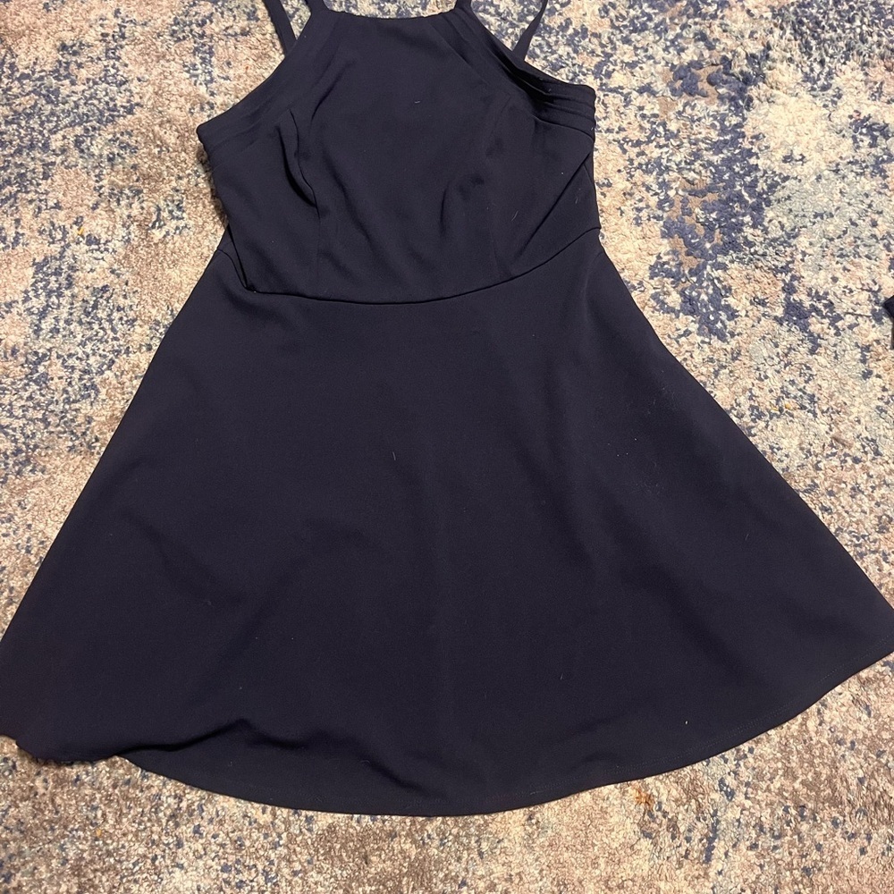 City Vibe Navy Fit & Flare Skater Dress Size 13 Juniors